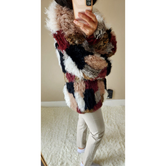 Ulla Johnson Iris Genuine Rabbit Fur Lamb Fur Jacket Coat Size P Rare #1N452 - Picture 2 of 12